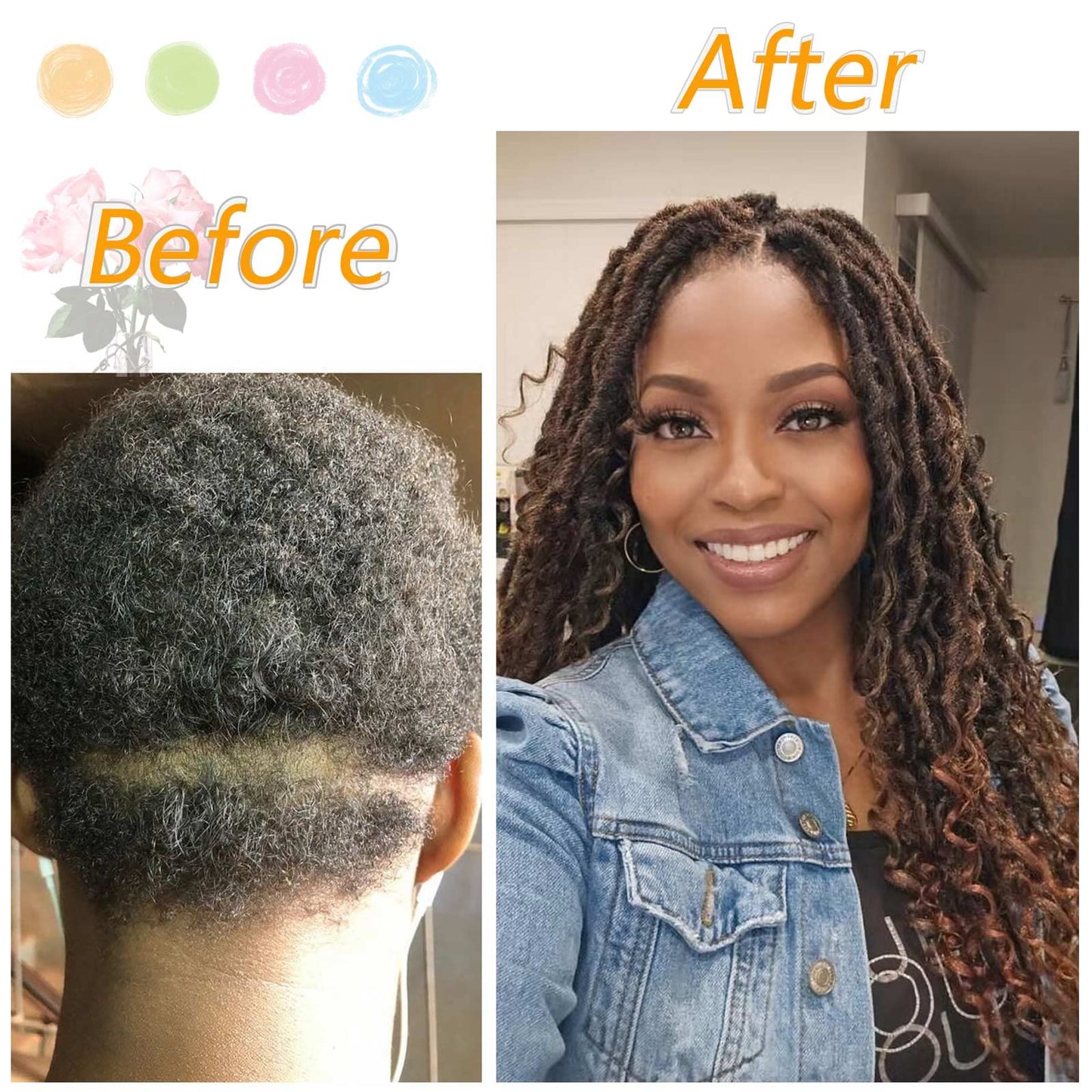 Col Bling Goddess Locs Crochet Hair 18 Inch 8 Packs Faux Locs Crochet Hair for Women Pre Looped Crochet Boho Goddess Faux Locs Crotchet Hair with Curly Ends #1B