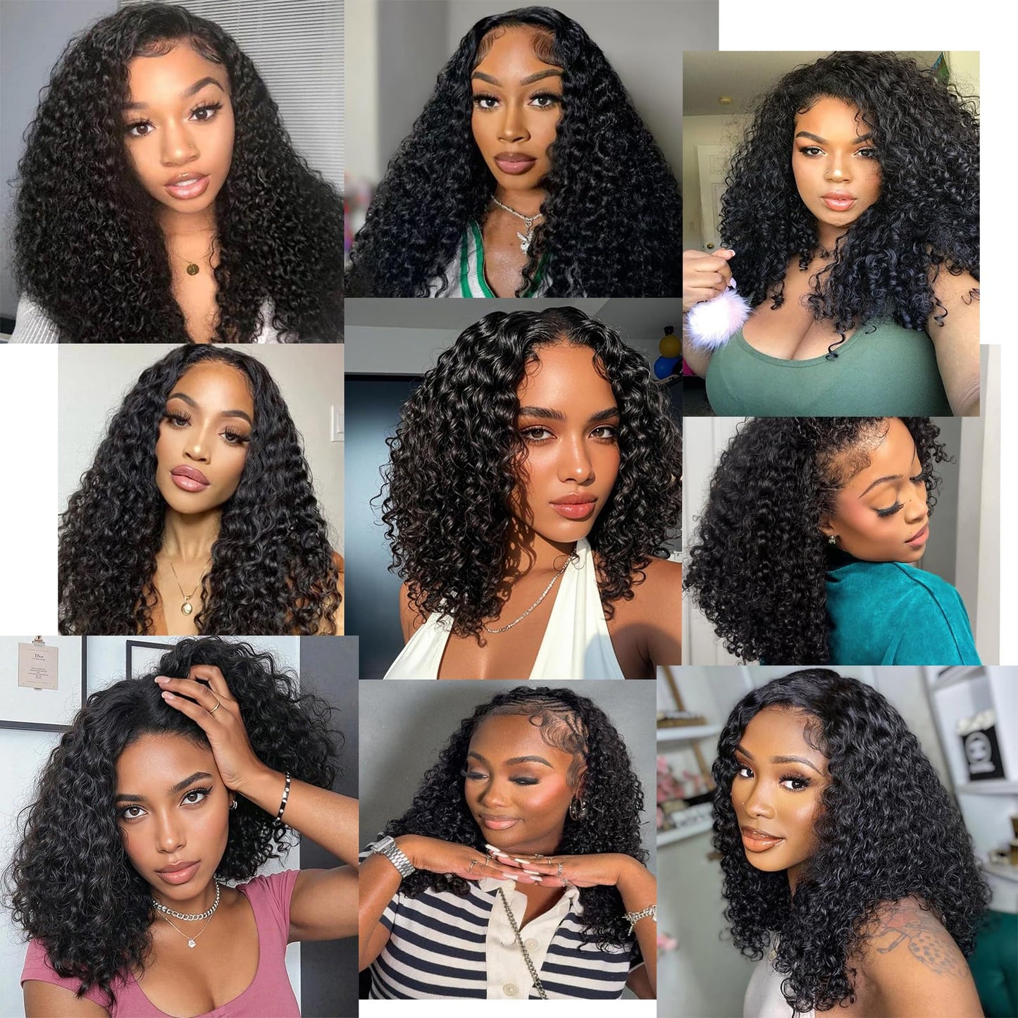 Celiarita Curly Half Wig Human Hair Wear Go Glueless Deep Wave Headband Wigs Human Hair Seamless Flip Over Drawstring Clip in Half Wig for Black Women 200% Density Natural Color 28 Inch