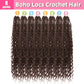 Soft Boho Locs Crochet Hair for Black Women-30 Inch 8 Packs Goddess Faux Locs Crochet Human Hair Feeling Pre Looped with Curly Ends (#4, 30 Inch(Pack of 8))