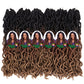 18 Inch Goddess Faux locs Crochet Hair 6 Packs/Lot Soft Gypsy Locs Wavy Crochet Braids Dreadlocks 3 Tone Curly Wavy Twist Braiding Hair Extensions African Roots Braid（#1B/30/27)
