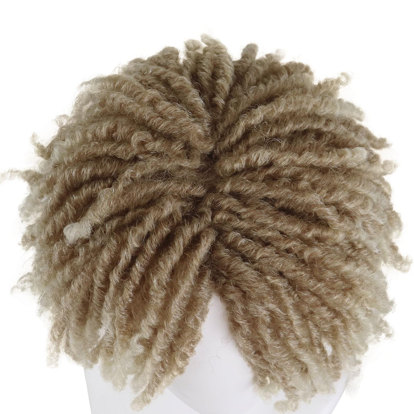 GNIMEGIL Mens Dreadlock Wig Ombre Blonde Curly Male Fake Dreads Hair Loc Short Braided Wig with Bangs Realistic Twist Rasta Wigs Halloween Costume Rocker Cosplay