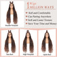 Lexqui 36" 360° HD Full Lace Braided Wigs with Boho Curly End Box Braid Wig with Baby Hair Ombre Brown Natural Triangle Knotless Braided Wigs for Women Synthetic Hair Braided Lace Front Wig