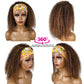 Ombre Highlight Headband Wig Human Hair #4/27 Colored Kinky Curly Headband Wig for Black Women Glueless None Lace Front Human Hair Wigs Brazilian Virgin Hair Wear and Go Wigs 150% Density 14 Inch