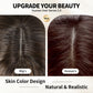 KKU 12 Inch Ombre Brown Wigs Human Hair for Women, Remy Human Hair Wigs, Human Hair Wigs with Bangs