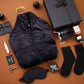 Nuogo 15 Pcs Birthday Gifts for Men Beard Care Set for Him Dad Birthday Gifts Basket Ideas Kit for Men Tumbler Bath Robe for Father's Day Dad Husband Boyfriend Box (Unhooded,Black)