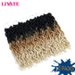 14 Inch Goddess Faux locs Crochet Hair 6 Packs/Lot Soft Gypsy Locs Wavy Crochet Braids Dreadlocks 3 Tone Curly Wavy Twist Braiding Hair Extensions African Roots Braid（1B/27/613)