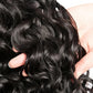 Foruiya Water Wave 4Bundles(50g/bundle) with Middle Part Closure Weave Hair Human Bundles with T Lace Closure Brazilian Wet and Wavy Bundles with Closure (10/10/10/10+10" closure)