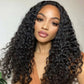 Celiarita Curly Half Wig Human Hair Wear Go Glueless Deep Wave Headband Wigs Human Hair Seamless Flip Over Drawstring Clip in Half Wig for Black Women 200% Density Natural Color 28 Inch