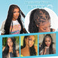 Olymei 13x8'' HD Lace Front Boho Braided Wigs Knotless Braided Wigs for Black Women Box Braid Wig Premium Synthetic Boho Braided Lace Front Box Braided Wig, Natural Black 36 Inch