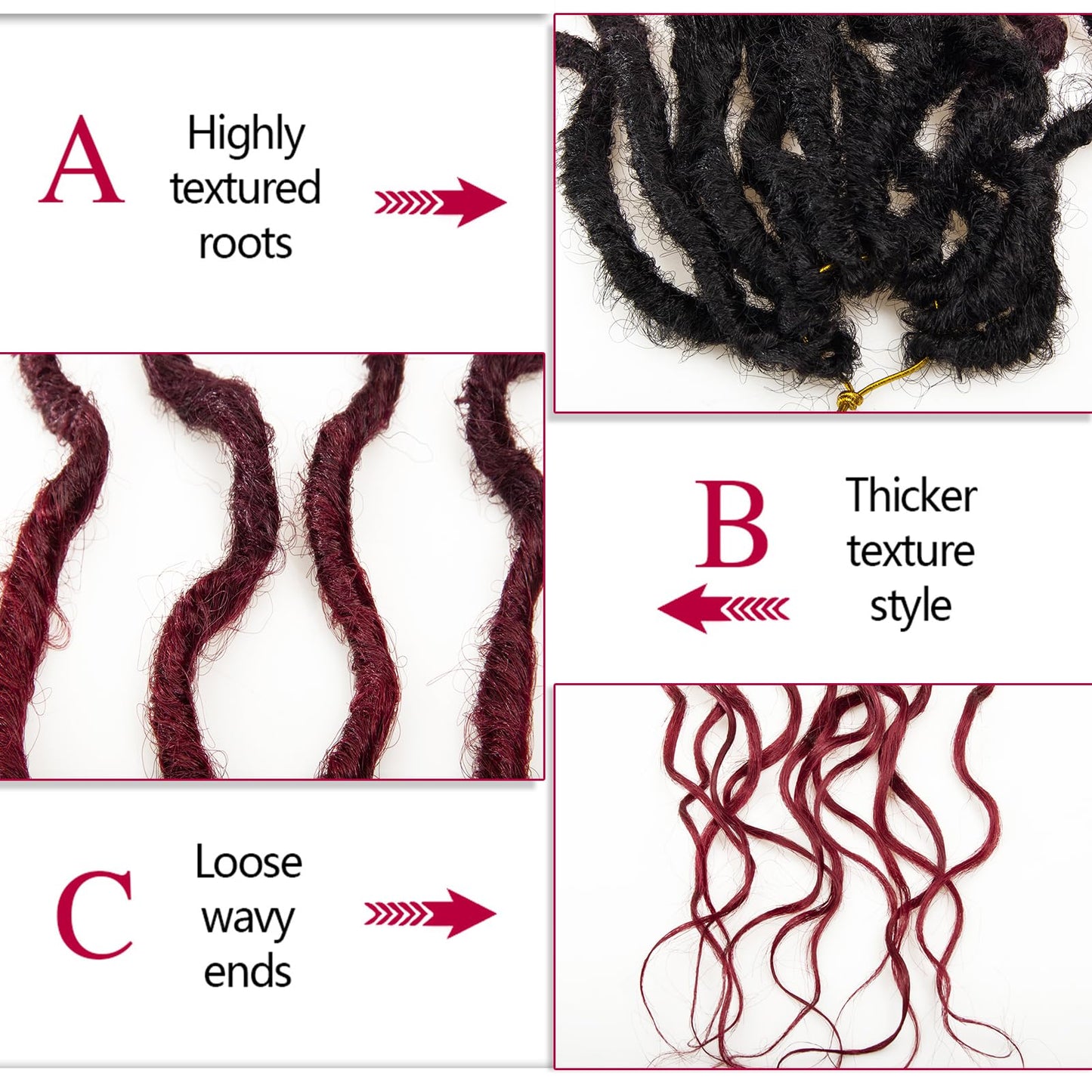Faux Locs Crochet Hair 24Inch Crochet Locs, 6Packs Goddess Locs Soft Locs Curly Ends Faux Locs Synthetic Locs Crochet Hair Crochet Braids for Black Women Human Hair(1B/99J/530, 24'')