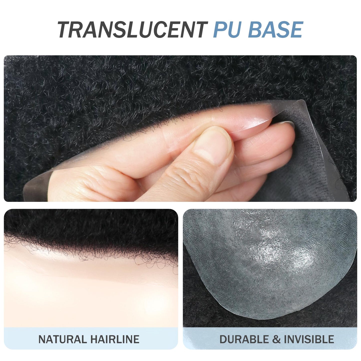 lumeng Afro Toupee Hair for Black Men african american wigs kinky-curly Mans Units PU Mens Wigs Human Hair System 8MM Afro Curl 360 waves Unit 8x10 Male Hairpieces 1B Off Black