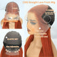 DJFG Ginger Wig Human Hair 13x6 HD Frontal 200% Density Ginger Lace Front Wigs Human Hair Pre Plucked 28 Inch Straight Wigs Human Hair Colored Glueless