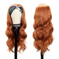 Colorful Queen Glueless Headband Wig Synthetic Dark Orange Body Wave Headband Wigs for Black Women Natural Looking Wavy Wig Heat Resistant 180% Density(26inch, Dark Orange#)
