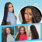 Olymei Boho Braided Wigs for Black Women Knotless Braided Wigs Box Braid Wig with Baby Hair Full Double Lace Black Boho Braided Wig Premium Synthetic Lace Braided Wig,36" Double Lace