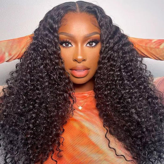 Punmasa 22 inch Bob Wig Human Hair 13x6 Frontal Lace Wig 200% Density HD Lace Front Wigs Human Hair Pre Plucked Short Curly Human Hair Wigs for Black Women Natural Black