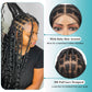 Kalyss HD Full Lace Boho Braided Wigs for Women 360 Lace Front Box Braided Wigs with Baby Hair Black Premium Synthetic Knotless Braid Wig 36"