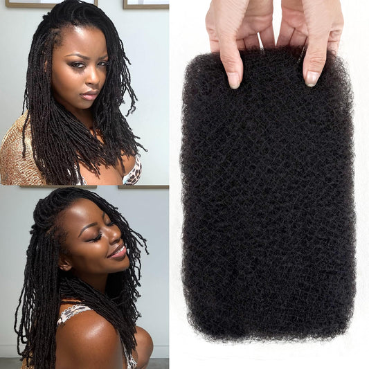 Afro Kinkys Bulk Human Hair for Mini Twists 20 inch 100g Kinky Curly Bundles Human Hair for Braiding 4c Afro Twist Hair for Loc Extensions Or Repair Locs Natural Black Color