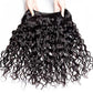 Foruiya Water Wave 4Bundles(50g/bundle) with Middle Part Closure Weave Hair Human Bundles with T Lace Closure Brazilian Wet and Wavy Bundles with Closure (10/10/10/10+10" closure)