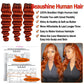 10A Ginger Human Hair Bundles with Closure Loose Deep Wave Quick Weave Bundles with hd Lace Closure-22 24 26+20inch, Unprocessed Brazilian Raw Loose Wave Human Hair