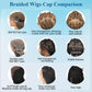 Olymei 360° HD Full Lace Front Knotless Braided Wigs for Black Women Boho Braided Wigs with Baby Hair Box Braid Wig Premium Synthetic Braid Lace Front Wig with Curly End Light Brown 36"
