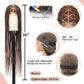 Lexqui 360° HD Full Lace Knotless Braided Wigs for Women Box Braid Wig Synthetic Hair Lace Front Braided Wigs with Baby Hair Braid Wig 36 Inch Brown