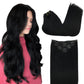 GOO GOO Clip in Hair Extensions Real Human Hair, Remy Human Hair Extensions Clip ins for Women, Natural Human Hair, 14inch 120g 7Pcs, 1 Jet black