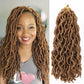 14 Inch Wavy Gypsy Locs Crochet Hair 6 Packs Blonde Goddess Faux Locs Crochet hair African Roots Synthetic Braiding Hair Extensions for Black Women, 27#