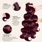 Human Hair Bundles 4 Bundles 18 20 22 24 Inch Hair Extensions Dark Burgundy Body Wave Bundles Human Hair 100% Unprocessed Brazilian Virgin Hair Quick Weave 99J
