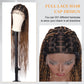 Alebery 36" Full Lace Criss Cross Knotless Box Braided Wigs for Black Women Knotless Box Braids Lace Front Wig with Baby Hair Lightweight Synthetic Light Brown Cornrow Braided Wigs (1B/27)