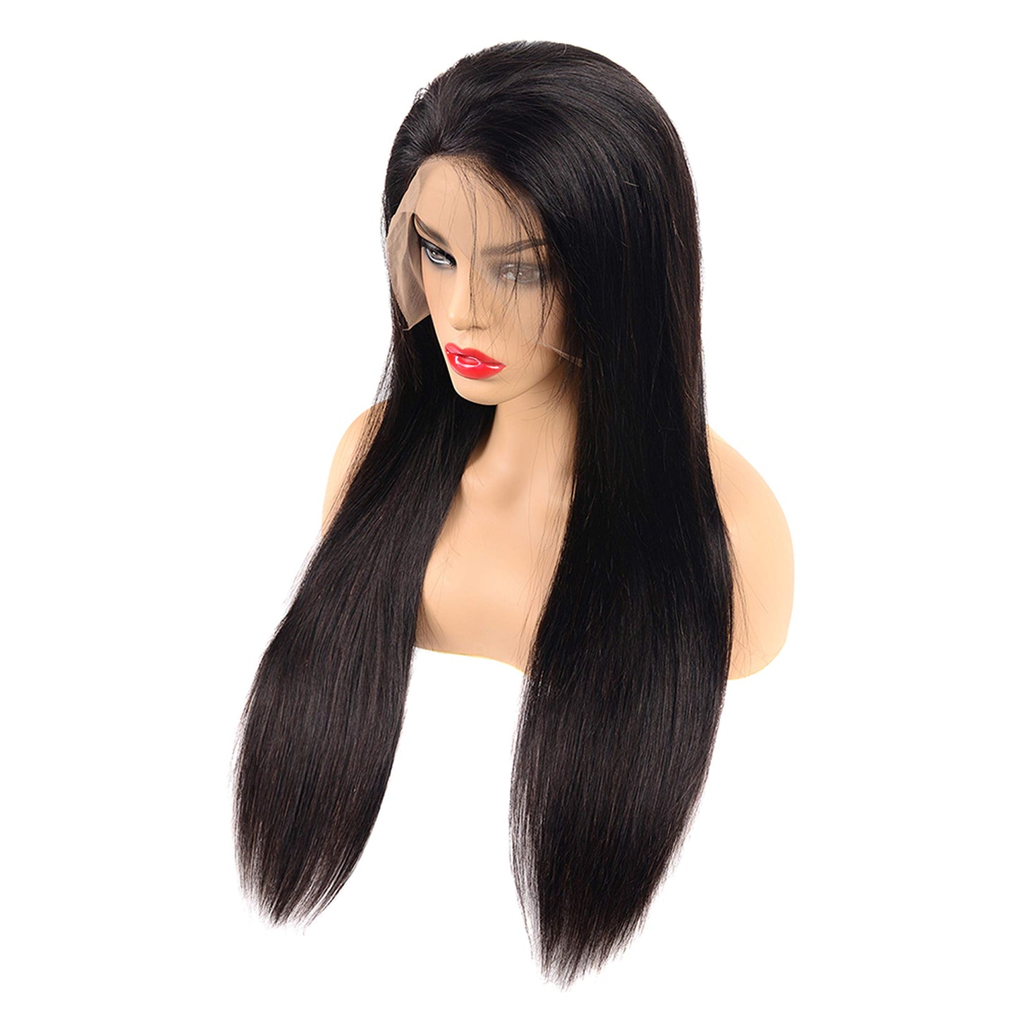 Rapidsflow® 100% Human Hair Swiss Full Lace Wig For Women Remy Human Hair Straight 150% Density Full Lace Wigs for Black Women(30 inch)(Free 2 Wig Cap + Carry Pouch)