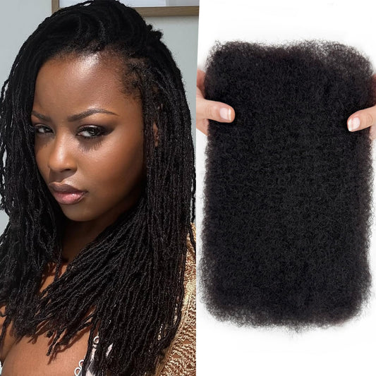 Bulk Human Hair for Braiding 18 Inch Afro Kinky-curly Human Bundles For Mini Twist Braids Soft 4C Cuban Twist Braiding Hair for Dreadlocks Extensions/Locs