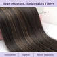 ORSUNCER Drawstring Ponytail Extension, Long Straight Pony Tails Hair Extensions Natural Soft Clip in Ponytail for Women Synthetic Hairpieces Dark Brown Mix Blonde