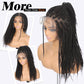 WIGNEE Braided Wigs For Black Women Full Double Lace Knotless Braided Wigs For Black Women Twist Braided Wig with Baby Hair Light Weight Box Braid Wig Braided Wigs for Daily Use(Brown Black)