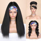 WIGNEE Kinky Straight Headband Wig for Women, 22 Inches, Yaki Straight Wigs with Black Headband, Synthetic Hair, Easy to Style, No Lace Front, No Glue