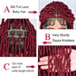 ANNISOUL Burgundy Full Lace Faux Locs Braided Wig Curly Hair Hand-braided Synthetic Crochet Braids with Baby Hair 32Inch Full Double Lace Synthetic Curly Crochet Locs Twist Wigs for Black Women
