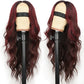 AISI HAIR Wig for Women, Long Wavy Brown Mixed Red Lace Hairline Middle Part Synthetic Heat Resistant Wig for Daily Party-26 Inch