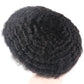 lumeng Mens Afro Curly Toupee Mans Wigs PU Cap Male Black Wigs 1B# Off Black 360 Man Weave Hair Unit for Men 100% Human Hair Kinky Curl Men Wave Patch Hairpiece 8x10inch