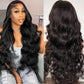 VIPPRETTY Synthetic Lace Front Wigs 30Inch 13x6 Body Wave Lace Frontal Wigs Human Hair Touch Vogue Highlight Technology Premium Fiber & Human Hair Nature Black Wig