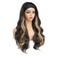 Colorful Queen Glueless Headband Wig Blonde Highlight Body Wave Headband Wigs for Women 26 Inch Long Wavy Wig Natural Looking Synthetic Heat Resistant Fiber Wig for Daily Party Use