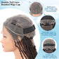 Olymei Faux Locs Braided Wigs Square Knotless Braided Wigs for Women Premium Synthetic Lace Front Locs Braid Wig with Baby Hair Full Double Lace Front Braided Wigs 40" Brown