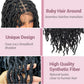 Janyuwool 36" Faux Locs Knotless Braided Wigs Dreadlock Full Double Lace Braid Wig Lace Front Braided Wig for Black Women Human Hair Blended Braids Wig with Baby Hair (Black)