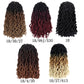 18 Inch Goddess Faux locs Crochet Hair 6 Packs/Lot Soft Gypsy Locs Wavy Crochet Braids Dreadlocks 3 Tone Curly Wavy Twist Braiding Hair Extensions African Roots Braid（#1B/30/27)