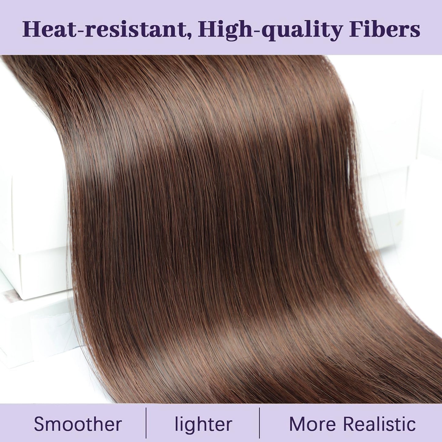 ORSUNCER Drawstring Ponytail Extension, Long Straight Pony Tails Hair Extensions Natural Soft Clip in Ponytail for Women Synthetic Hairpieces Medium Brown