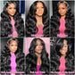 oveflect 30 Inch 13x6 Lace Front Wigs Human Hair 200 Density Body Wave HD Lace Front Wigs Human Hair Pre Plucked Natural Color Glueless Wig 100% Virgin Human Hair Lace Front Wigs for Women