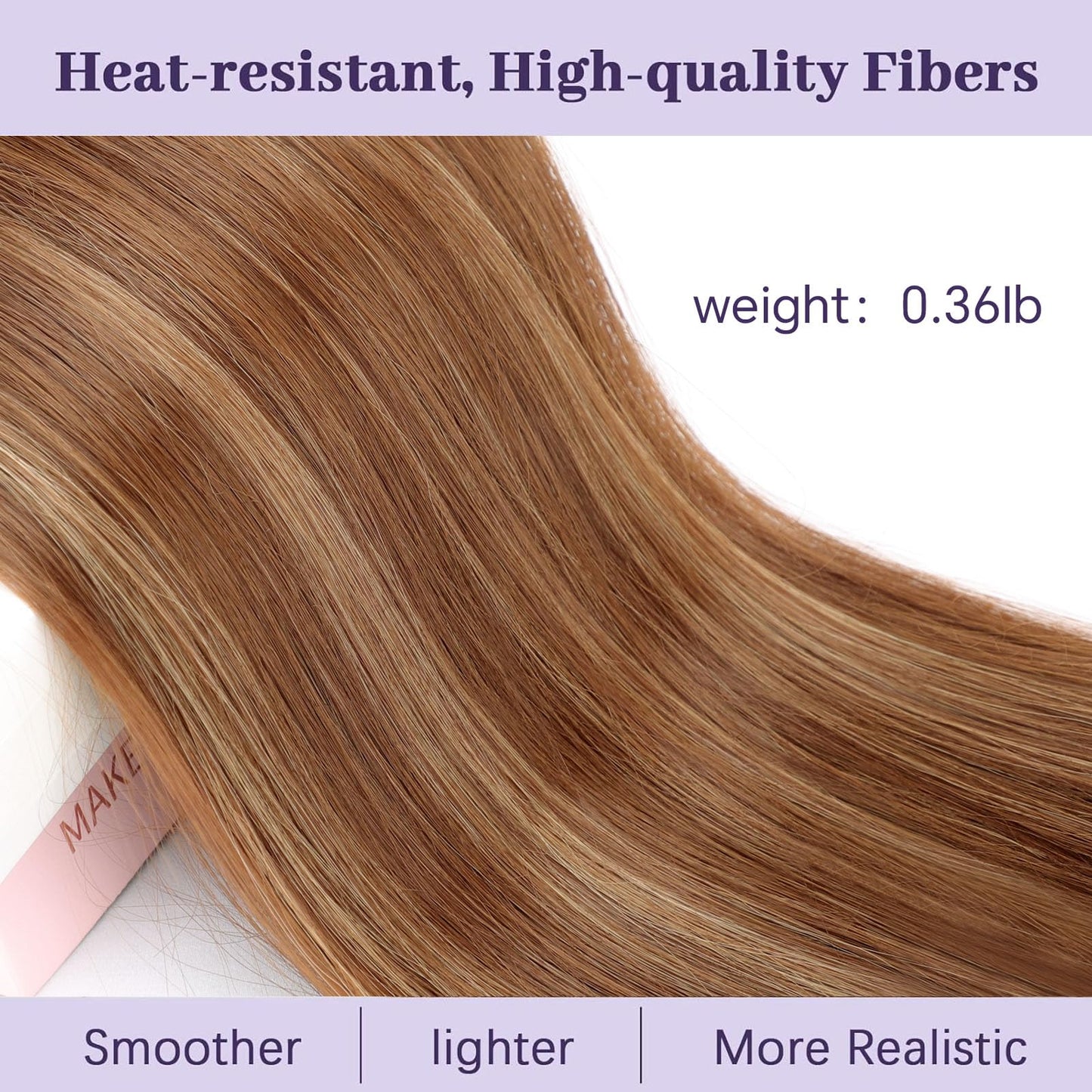 ORSUNCER Drawstring Ponytail Extension, Long Straight Pony Tails Hair Extensions Natural Soft Clip in Ponytail for Women Synthetic Hairpieces Auburn Brown