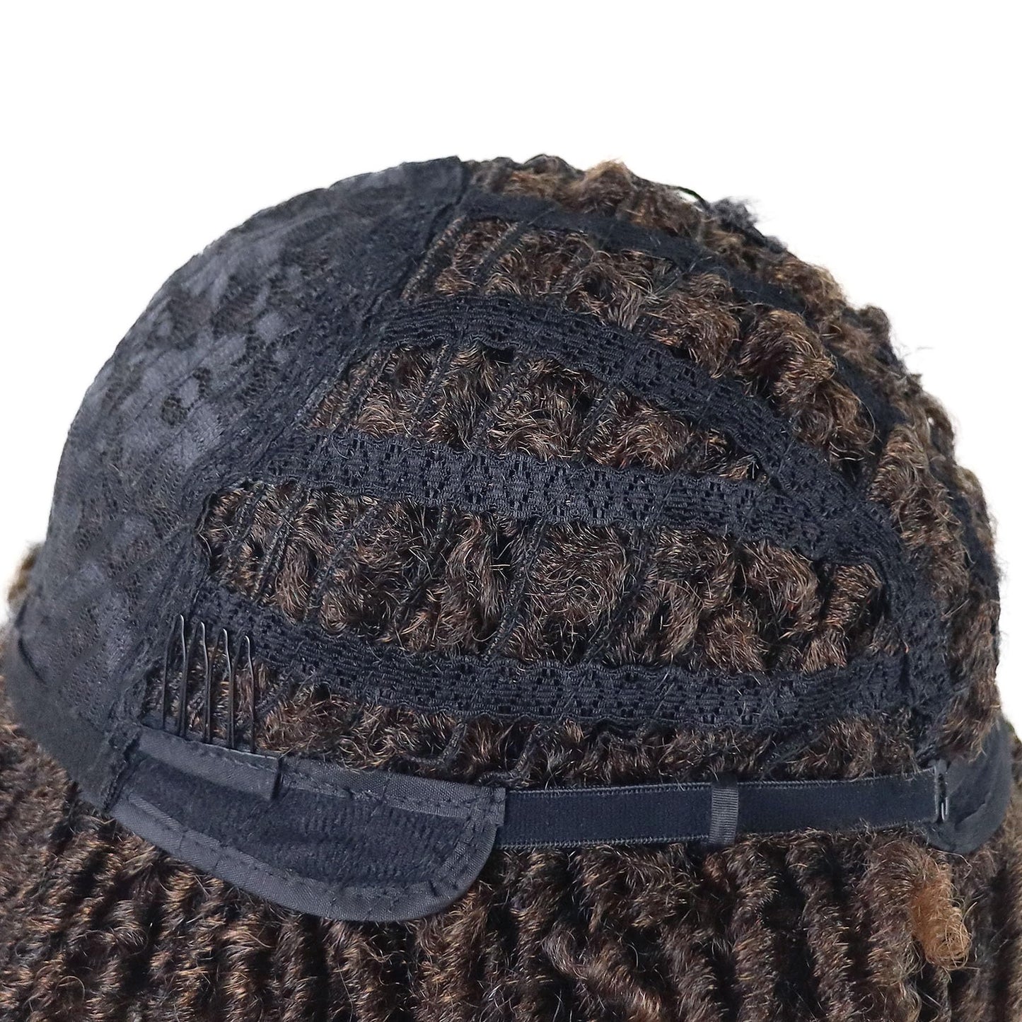 GNIMEGIL Dreadlocks Wig for Men Fashion Synthetic Ombre Brown Curly Wig with Bangs Braids Fake Dreads Wigs T1B/30 Color Funny Cosplay