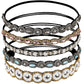 Teenitor 5pcs Hairbands for Women, 5 Rhinestone Beaded Headbands, Head Bands for Women's Hair Fashionable Handmade Crystal Beaded Elastic hairbands, 20-26.8"(51-68cm), 1 Count (Pack of 5), HAIRBAND