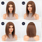 starluck Human Hair Wig for Women Wigs Real Human Hair Wigs Brown Layered Bob Wig 12 Inch Silk Base Realistic and Resistant for Daily Party Use
