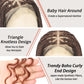 Lexqui 36" 360° HD Full Lace Braided Wigs with Boho Curly End Box Braid Wig with Baby Hair Ombre Brown Natural Triangle Knotless Braided Wigs for Women Synthetic Hair Braided Lace Front Wig
