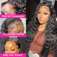 Water Wave Lace Front Wigs 180% Density Pre Plucked with Baby Hair 13x4 Transparent Water Wave Lace Front Wigs 10A Unprocessed Virgin Human Hair 22Inch Glueless Water Curly Wave Wigs Natural Color
